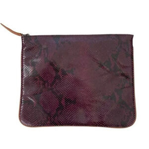 Lalla Marrakech Snake Print Leather Padded Tablet Holder Clutch